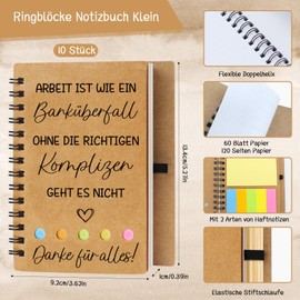 Epaing 10 Sets Leaving Gift Colleagues, Small Notebook with Pen and Key Ring, Thank You Gifts for Work Colleague Favourite Colleague Employee, Farewell Gift Colleague