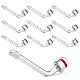 10Pcs Truck Tire Valve Stems,60 Degree TR545D Valve Stem Extension Adaptor,60 Degree Bend Truck Tire Valve Stems Compatible with Alcoa 22.5in and 24.5in Aluminum Wheels