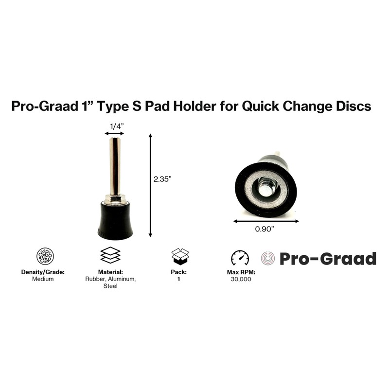 Pro-Graad 1" Type S Pad Holder for Quick Change Discs,