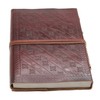 Crystalo - Handmade Leather Bound Notebook Journal with Embossed Om