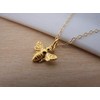 3D Bumble Bee Charm 14k Gold Filled Dainty Necklace