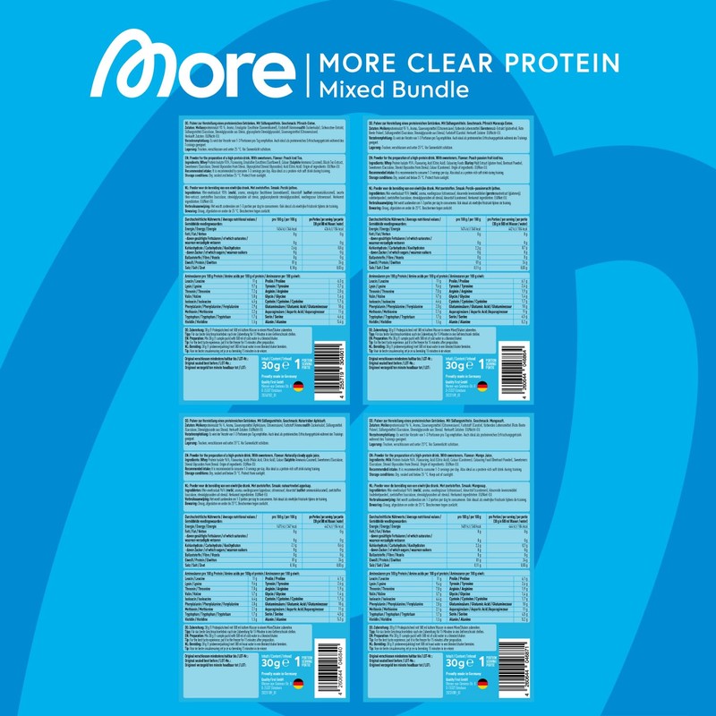 MORE Clear Protein, Probenbundle, 6 x 30 g, variable Sorten,