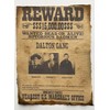 Wanted Poster Vintage Style Western Print Wild West Dalton Gang