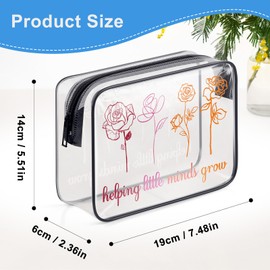 Teacher Appreciation Gifts Clear Makeup Bag Teacher Birthday Gifts Thank You Teachers' Day Gifts for Teacher Thanksgiving Christmas Retirement Gifts for Women Mom Aunt Cosmetic Bag PVC Toiletry Bag