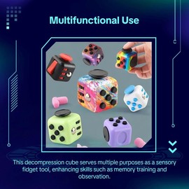 Compact Size Decompression Cube, 1 Count Portable Multifunction Stress Relief Toys, Multi-use Sensory Fidget Toys for Adults & Age 14+, Valentine's Day Gift, Men Gifts:_Green_1 count