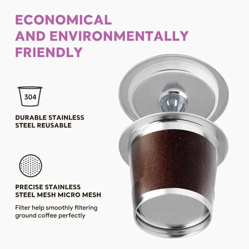 Reusable K Cups Coffee Filter, 2 Pack Stainless Steel K