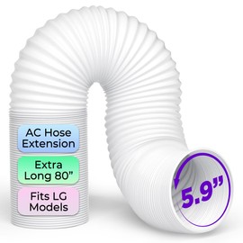 Portable Air Conditioner Hose - AC Hose with 5.9" Diameter, Anti-Clockwise Thread, Length up to 80" - Exhaust Hose for Portable Air Conditioner Vent Compatible with Delonghi & LG Air Conditioner Parts