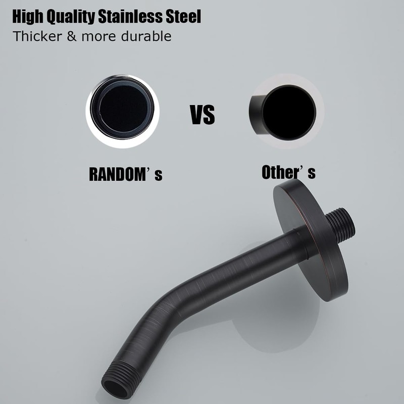 Shower Arm with Flange Oil Rubbed Bronze 6 Inches Wall