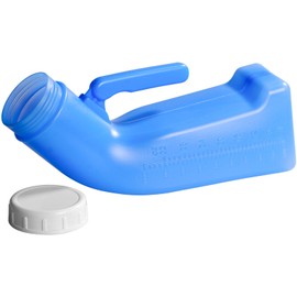 Male Urinals Urine Bottle for Men Portable Travel Pee Bottles Spill Proof Urinary Chamber with Screw-on-Lid Plastic Bedside Urinals for Men, 1L