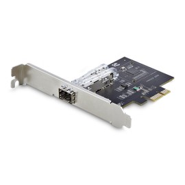StarTech.com 1-Port GbE SFP Network Card, PCIe 2.1 x1, Intel I210-IS, 1000BASE Copper/Fiber Network Card, Gigabit Fiber LAN Card, Desktop/Server PCIE Network Adapter (P011GI-NETWORK-CARD)