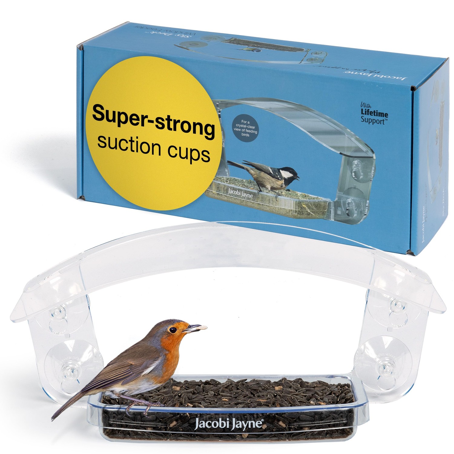 Window Bird Feeders with Strong Suction Cups - Jacobi Jayne® Sky Deck ...