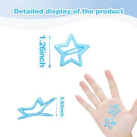 ELANE 64 Pcs Small Star Snap Hair Clips for Women Girl,Cute Hair Barrettes for Women Fine Thin Hair Accessories (Light blue)