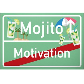 Thank you. Mojito Motivation, Funny Decorative Plastic Sign with Saying - Wall Decoration/Decoration Door, Home, Office, Gift Idea, Birthday Gift, Drinking Games
