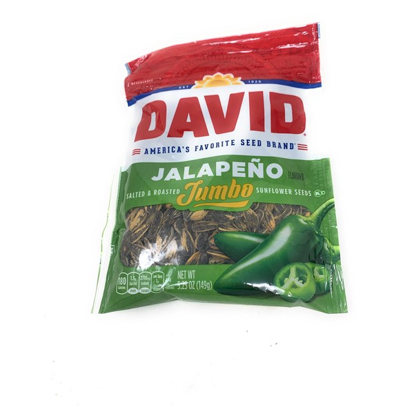 David Seeds Sunflower Seeds, Jalapeno, 5.25 oz - Pack of 6