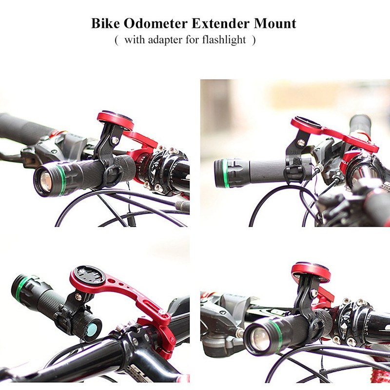 Bicycle Odometer Comupter Aluminium Alloy Extension Mount with Adapters (Red)