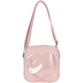 FUPUTWO Women's Shoulder Bag, Crossbody Bag, Tote Bag, Clear, Heart, Pink