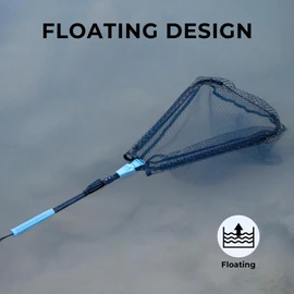 Calamus Triangle Floating Fishing Net, Lightweight & Strong Fishing Net with Non-Slip Elastomer Handle, Fish Friendly PVC Coated Nylon Net, Built-in Elastic Lanyard and Belt Clip