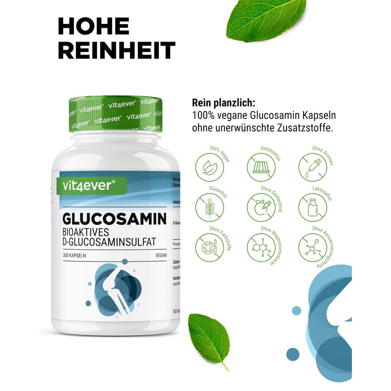 Glucosamine 900 mg - 300 Capsules - Bioactive D-Glucosamine Sulphate