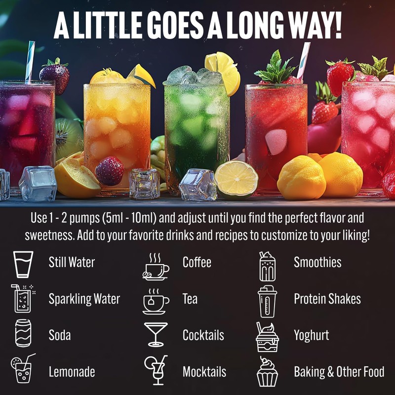 Zerup Zero Sugar Orange Syrup, Sugar-Free Water Enhancer, Zero Calories