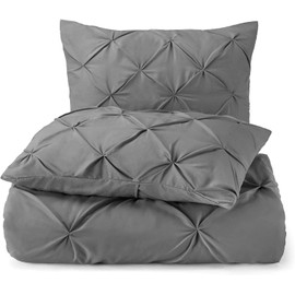 Queen Pillow Shams Set of 2 Pinch Pleated Dark Grey Pillow Shams Queen 20X30 Pinch Pillow Covers 100% Egyptian Cotton 600 Thread Count Hotel Class Bedding Queen Size Decorative Pillow Shams Set