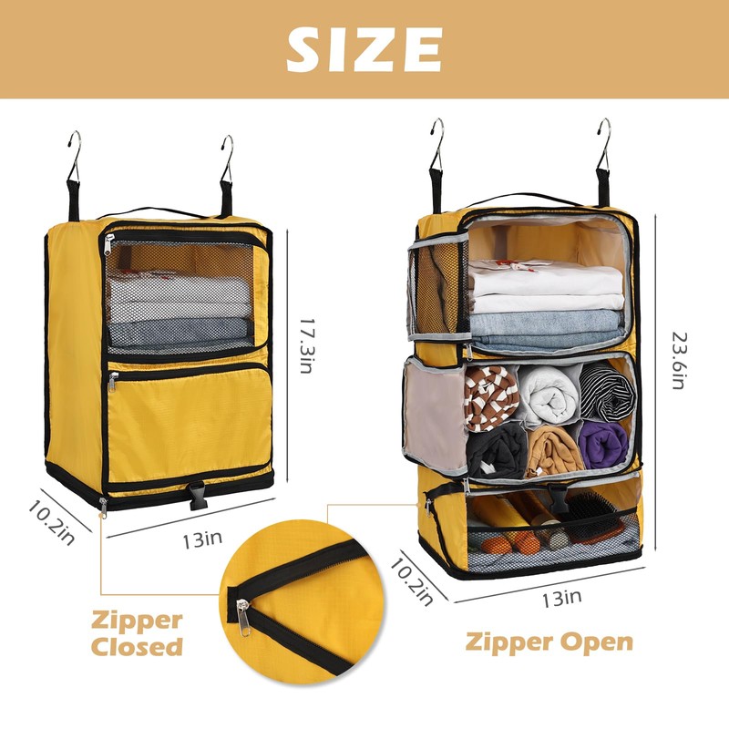 Surblue Hanging Shelves Travel Compression Packing Cube for Carry-on Luggage