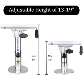 TRAZIVO Boat Seat Pedestal with Slide, Aluminum Adjustable Height from 13" to 19" Locking Boat Seat Pedestals