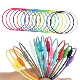 30 Pack Metal Luggage Tag Loops Holder Women Stainless Steel Wire Keychains Keychain Cable Wire Rings Key Tags with Ring Keys Chain Rings Pull Apart Key Chain for Luggage Tags Tag Keepers Fobs