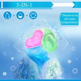 Heigble 180 Count Laundry Detergent Soap Pacs Bulk Hypoallergenic Laundry Detergent Pods 3-in-1 Concentrated Laundry Pods for Visible and Invisible Dirt, Fruity Aroma