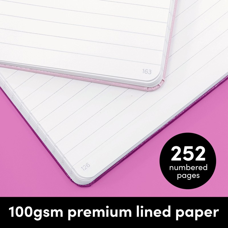 PAPERAGE Lined Journal Notebook, (Lavender), 252 Pages, Medium 5.7 inches