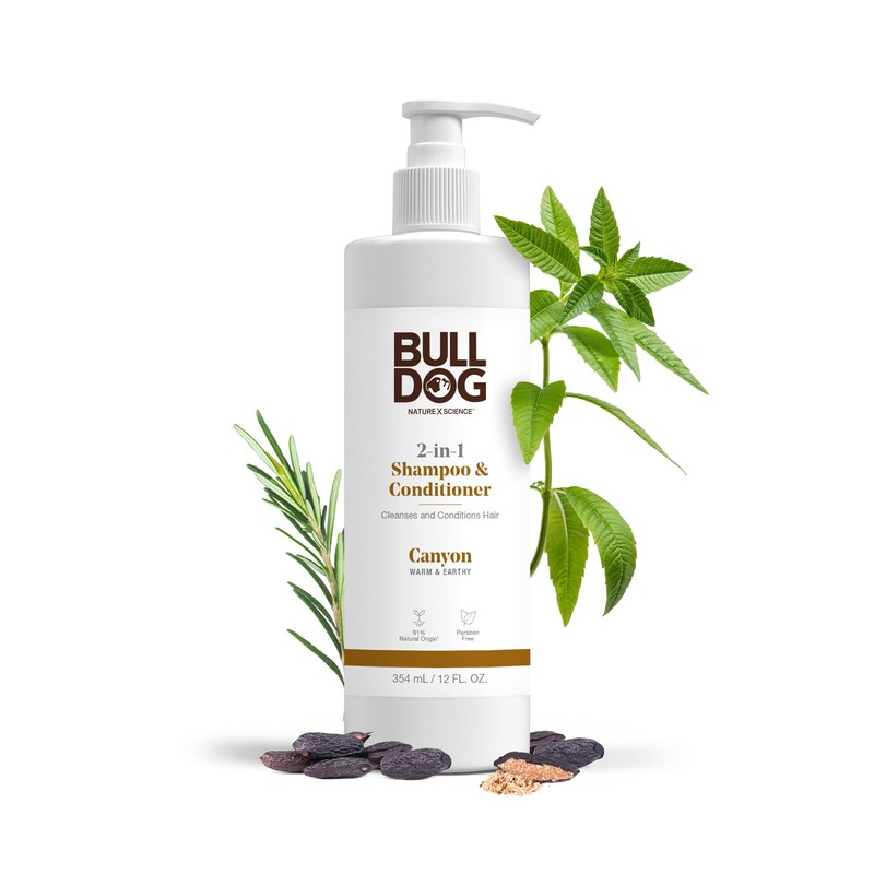 Bulldog Mens Skincare and Grooming 2-in-1 Shampoo and Conditioner, Canyon,