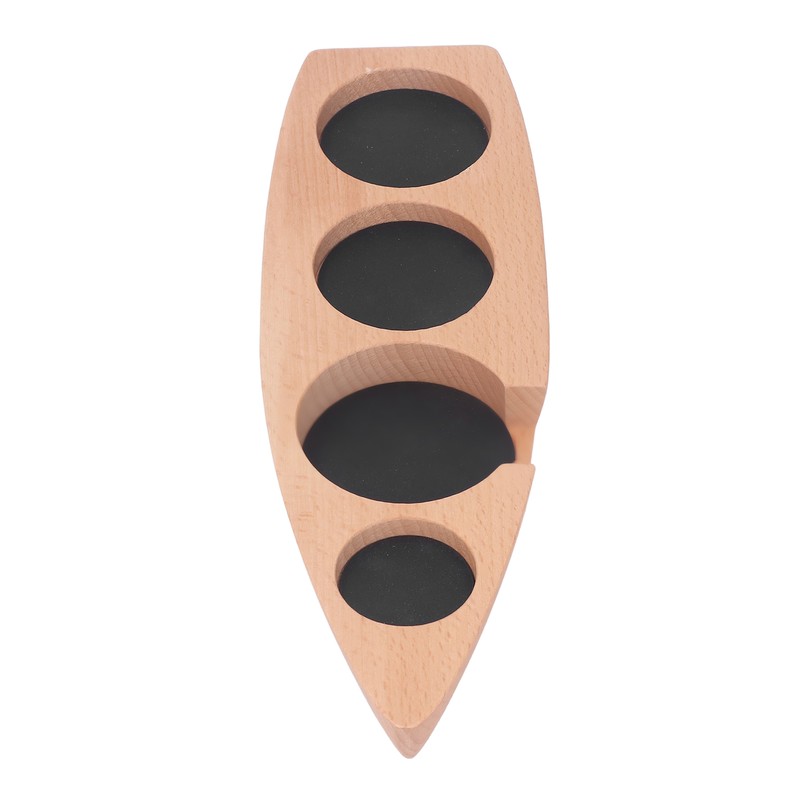 Coffee Tamper Holder Boat Shape 4 Slots Anti Slip Stable