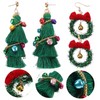 ORFOFE Funny Christmas Earrings Women Tassel Dangle Bow Wreath Earrings