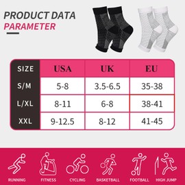 BUKYCAT 4 Paar Orthopädische Kompressionssocken, Kompressions Socken, Plantar Fasciitis Socken Für Herren Und Damen (DE/NL/SE/PL, Alphanumerisch, Einheitsgröße, Regular, Regular, S/M, Schwarz+Weiß)