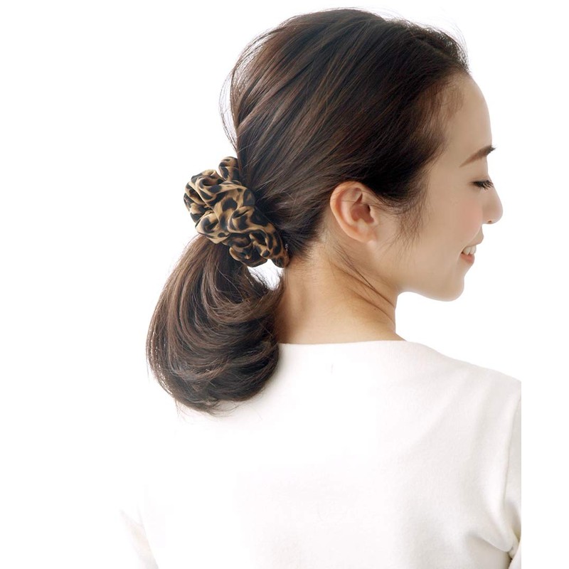 VingTAINE HS-123 Leopard Pattern Scrunchie Leopard Pattern Easy Bundled Hair