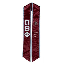 The Press Pi Beta Phi Graduation Sash Stole,Burgundy and White
