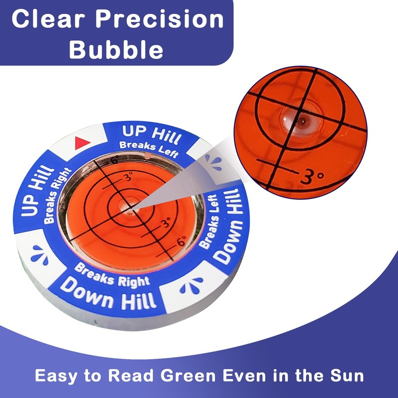 KeoPuals Golf Green Reader - Golf Ball Markers with Level