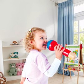 Hape Mighty Echo Microphone Toy Red Battery Free Kids Singing Fun 12 Months+