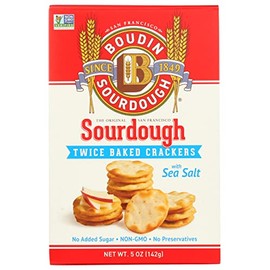 Boudin Sourdough Twice Baked Crackers With Sea Salt, Non GMO, 5 Ounces (Pack Of 12)