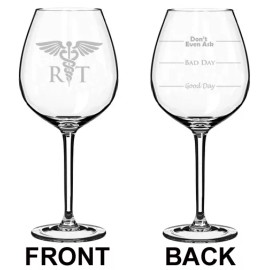 MIP Wine Glass White Red Jumbo 20oz 2 Sided RT Respiratory Therapist