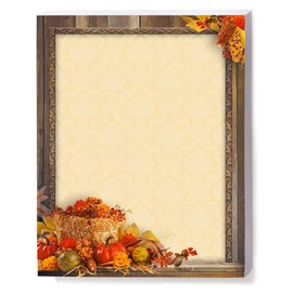 Paperdirect Luxurious Thanksgiving Pumpkin Gourds Autumn Fall Colorful Theme Paper Stationery, Border Paper, Letterhead 8.5 x 11, 25 sheets, Elegant Premium Writing Paper Decorative Printer Paper