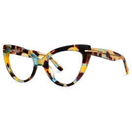 VOOGLAM Cateye Blue Glasses for Women Anti Eyestrain Dry Eyes Computer Phone TV Eyewear Tortoise Veromca GJGA000330-07