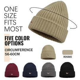 Clape Beanie Hat Men Womens Embroidery Skullcap Running Hat Warm Winter Caps Classic Knitted Hat Khaki