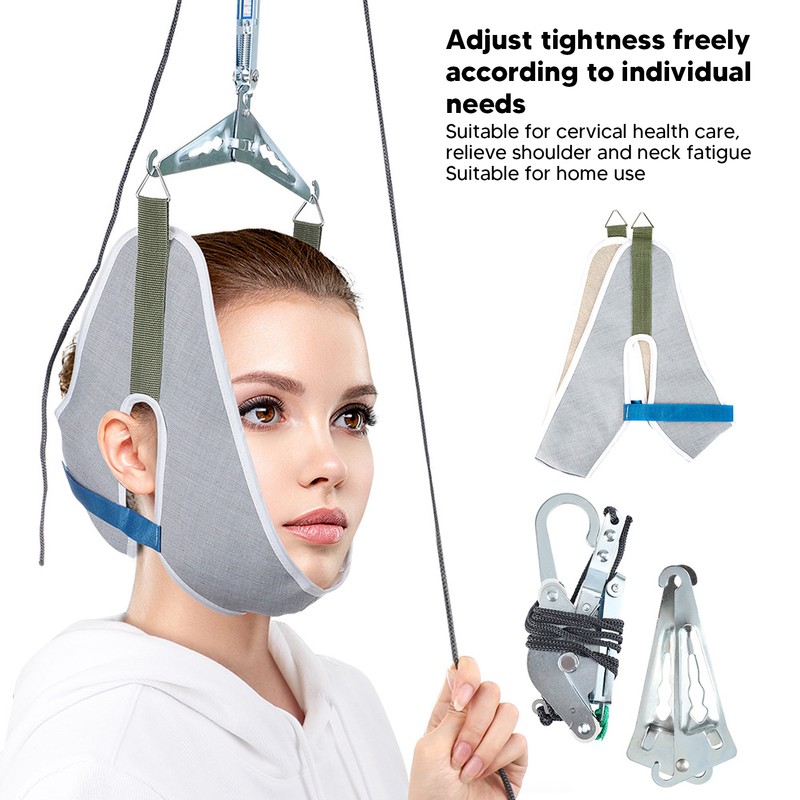 Cervical Neck Traction Device Adjust Tightness Over Door Neck Stretcher