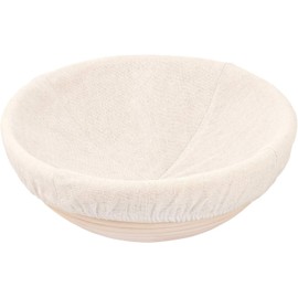 Kitchen Master Bread Proofing Basket – Round Willow 9 inch Banneton Brotform Baking Supplies for Beginners & Professional Bakers – Non-Stick Dough Proving Handmade Bowl with Linen Liner Covers
