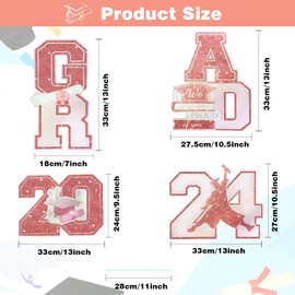 HXXF Graduation Yard Sign Decoration 2024, 4PCS Graduation Yard Sign Class of 2024 Decorations with Stakes, High School College Graduation Party Decorations for Outdoor Yard Lawn Decor, Rose Gold