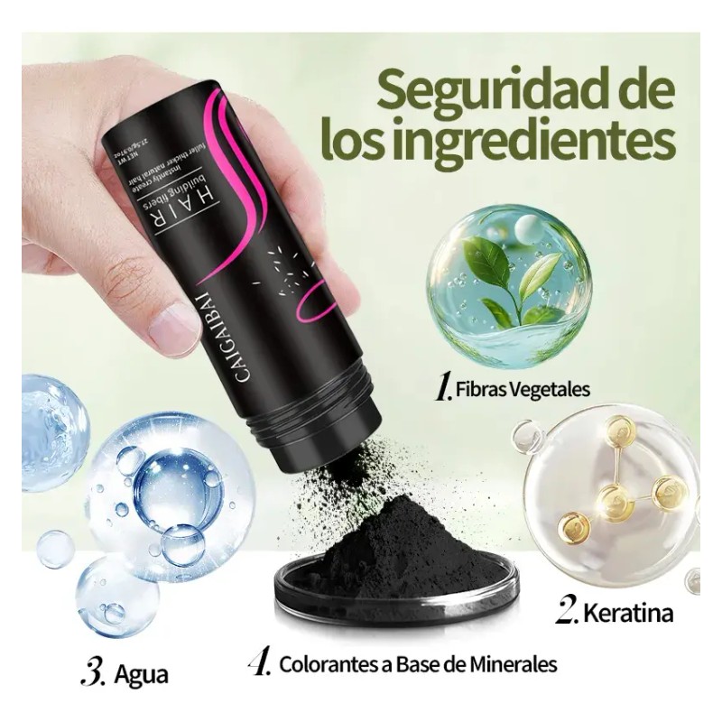 Fibras Capilares Natural Disimular Calvicie Relleno Cabello