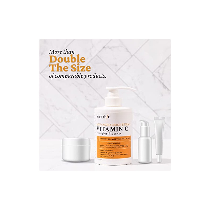Elastalift- Crema iluminadora facial y corporal con vitamina C, loción