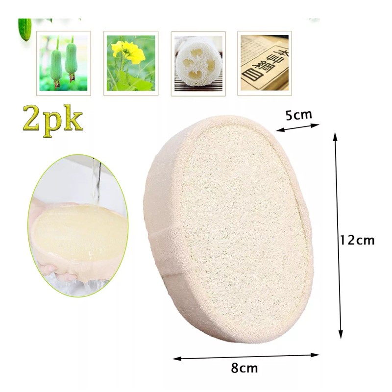 Junelizente Perfiles Exfoliante Natural De Esponja Vegetal Para La Ducha