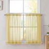 Simplebrand Yellow Short Sheer Kitchen Cafe Curtains 36 x 42