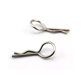 HappyPark 100 Pieces Universal RC Body Clips - Silver and Black Stainless Steel R Clips for 1/10 1/12 Scale RC Cars - Compatible with Redcat, HPI, Himoto, HSP, Exceed, and More